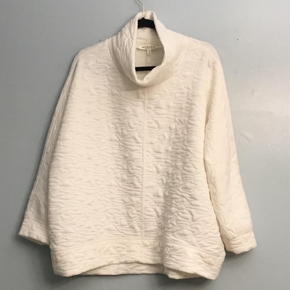 Workshop Republic Clothing White Cowl Turtleneck Sweater - Picture 3 of 12